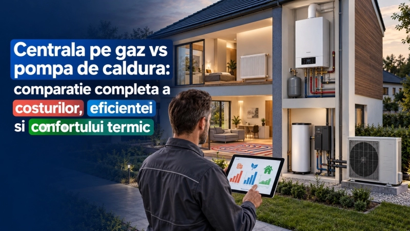 Centrala pe gaz vs pompa de caldura: costuri, eficienta si confort