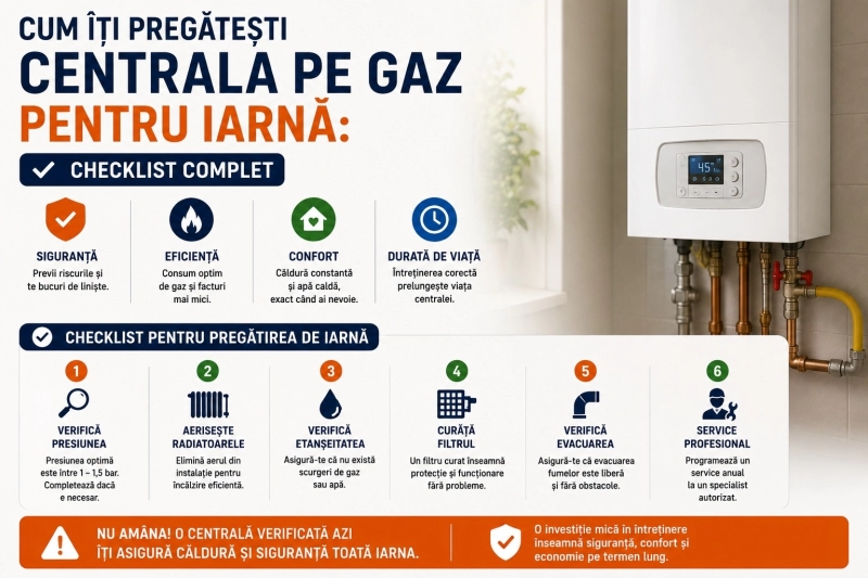 Cum iti pregatesti centrala pe gaz pentru iarna: checklist complet