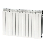 Calorifer din aluminiu Global Vox Extra 600 cu 12 elementi, inaltime interax 600 mm, putere 2088 W, 10 ani garantie