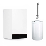 Centrala termica Viessmann Vitodens 100 W B1HG, Z031491, 32 kW, cu boiler ACM monovalent Vitocell 200 litri, kit de evacuare inclus